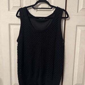 Simply Vera Vera Wang Fully Lined Black Sweater Tank - Size XL